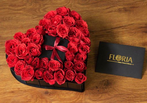 باکس گل قلب مخصوص کادو باکس چوبی
