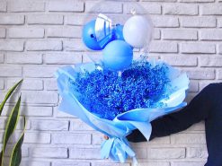 دسته گل ژیپسوفیلا آبی (عروس هلندی)